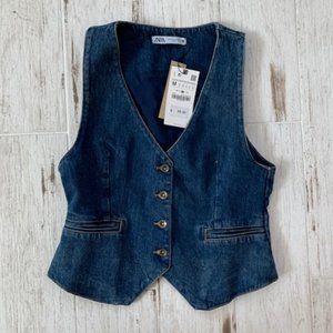 **New With Tags** Zara 70's Premium Denim Vest- M